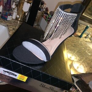 NWT Black and Silver Women's Sandals